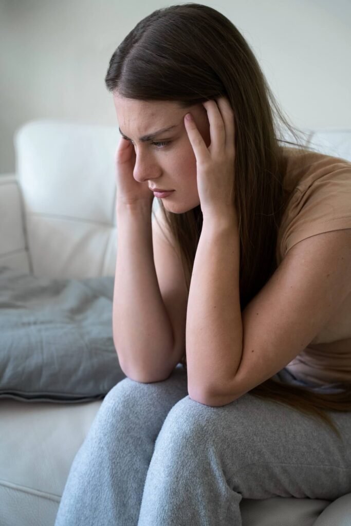 Woman worrying Home